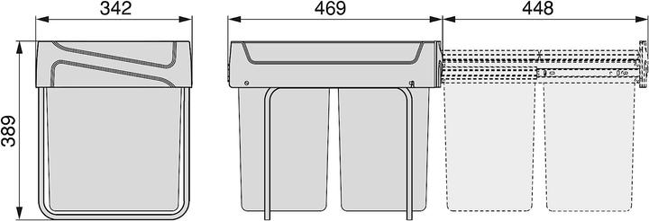 Actual product image Emuca Kitchen waste bin, 2 x 20L (40 l)
