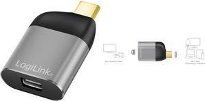 Produktbild LogiLink USB 3.2 Gen2 Type-C-Adapter, USB-C/M zu mDP/F, 8K, Alu, schwarz/grau (Mini DP)