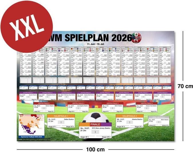 Image du produit CU Calendrier de la Coupe du monde de football 2026: à remplir