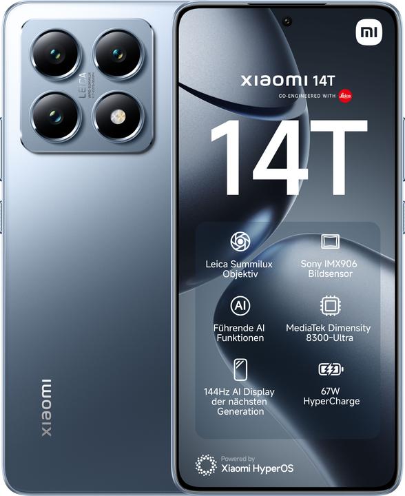 Immagine prodotto Xiaomi Pacchetto di lancio 14T + Monitor da gioco curvo da 30 pollici (256 GB, Blu Titano, 6.67", Doppia SIM, 5G)