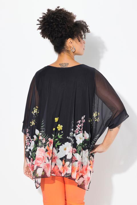 Produktbild Miamoda Bluse, oversized, Mesh, Bordürendruck (50, 52)