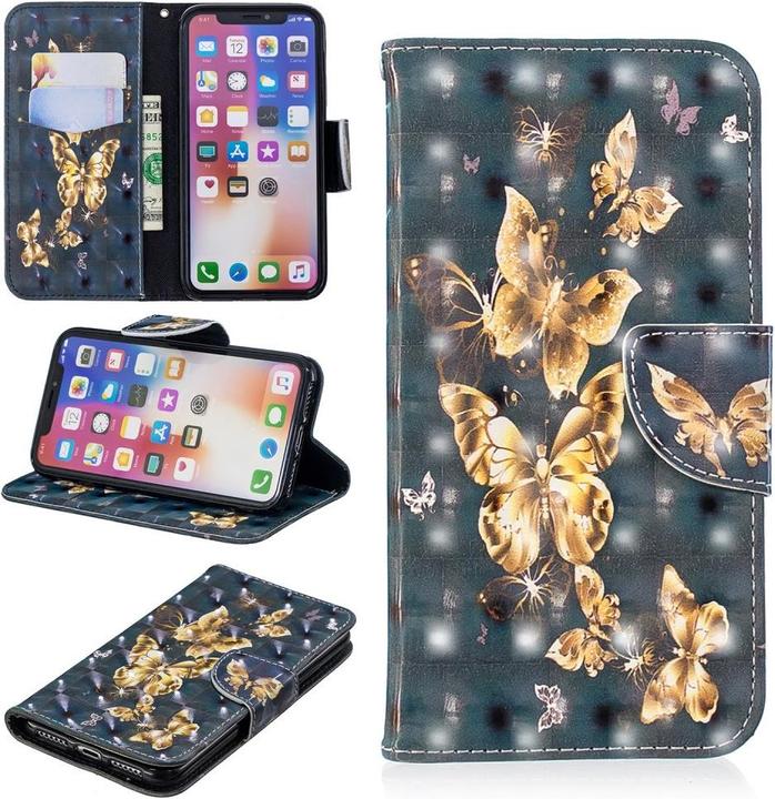 Image du produit Cover-Discount Housse de téléphone portable en cuir à effet scintillant (Apple iPhone X, Apple iPhone XS)