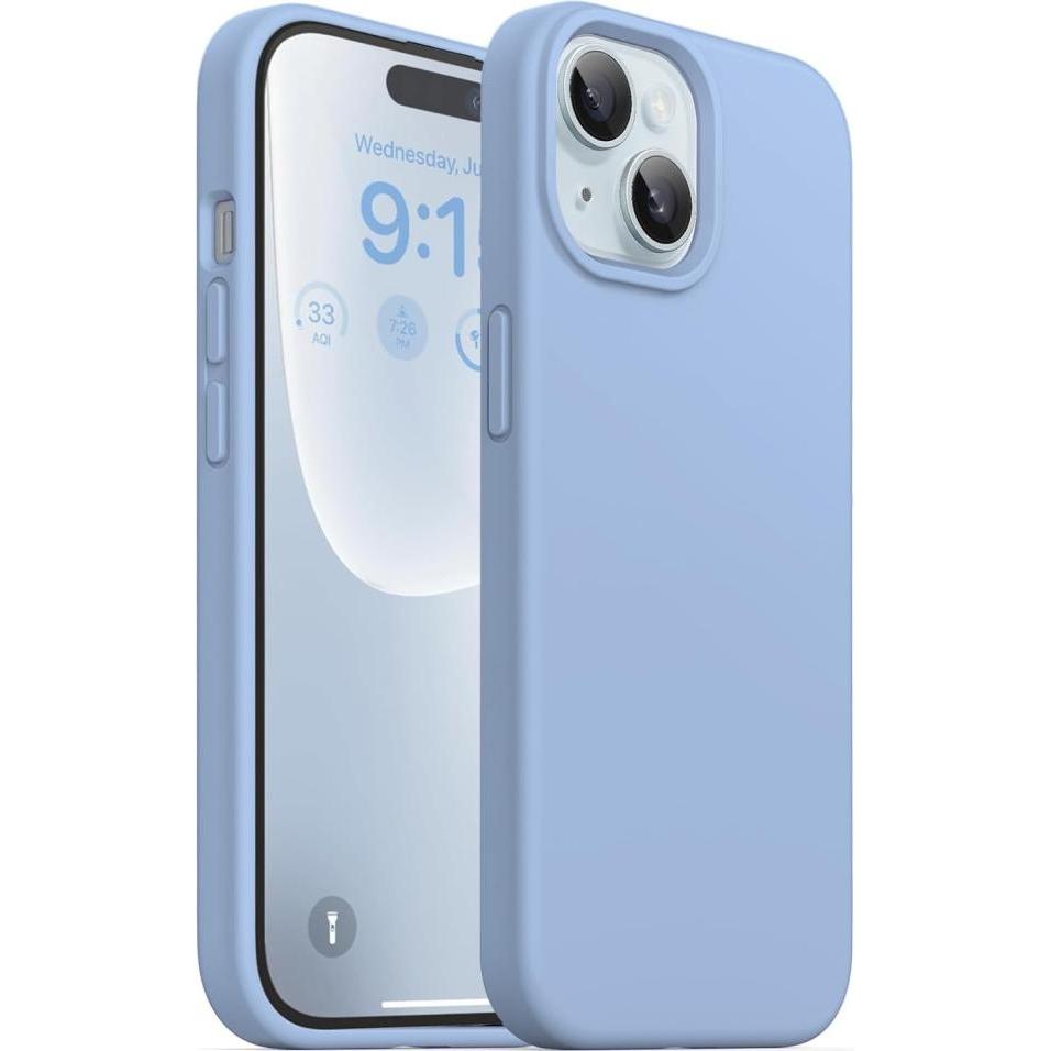 Screenguard Apple iPhone 15 Plus Liquid Silicone Case Hülle (Apple iPhone 15 Plus), Smartphone Hülle, Blau