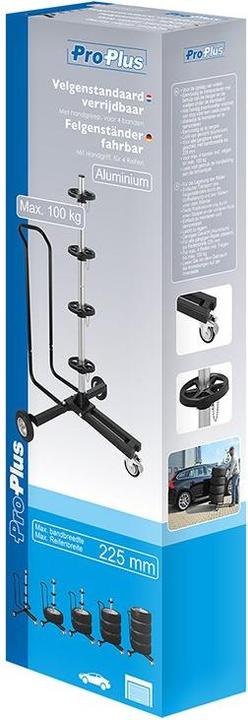 Produktbild ProPlus Felgenständer fahrbar mit Griff 4 Räder