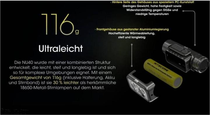 Actual product image Nitecore NU40 - 1000 lumen (1000 lm)