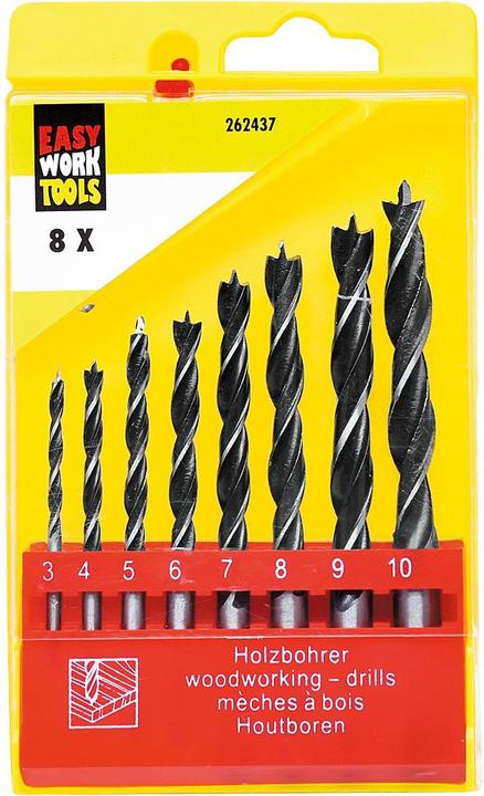 Produktbild Easy Work Holzbohrersatz 3 - 10 mm (3 mm, 4 mm, 5 mm, 6 mm, 7 mm, 8 mm, 9 mm, 10 mm)