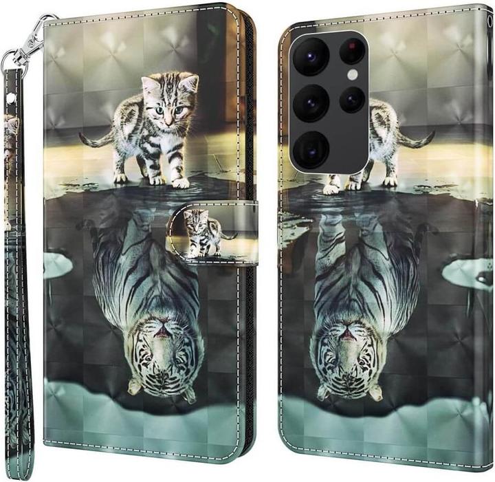 Produktbild Cover-Discount Galaxy S23 Ultra - Etui Glitzer Effekt Katze (Samsung Galaxy S23 Ultra)