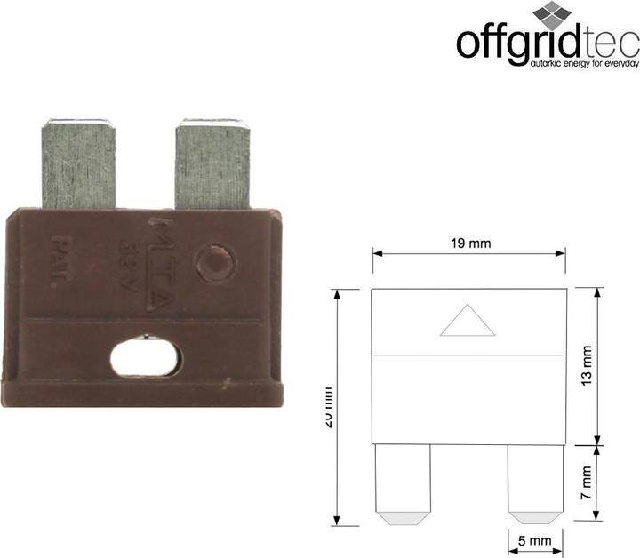 Actual product image Offgridtec 7,5A KFZ flat fuse 6-32V (Solar system mounting material)