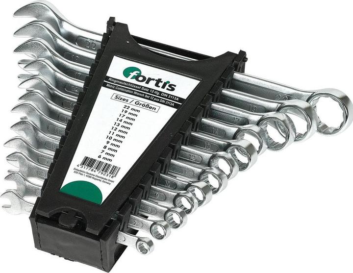 Produktbild Fortis Einmaulschlüssel (10  mm, 11 mm, 12 mm, 13 mm, 14 mm, 17 mm, 19 mm, 22 mm)