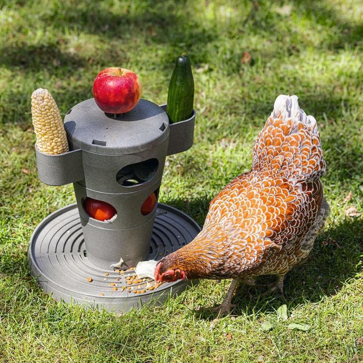 Actual product image Beeztees Feeding Station Chickens Snack Tower, Grey