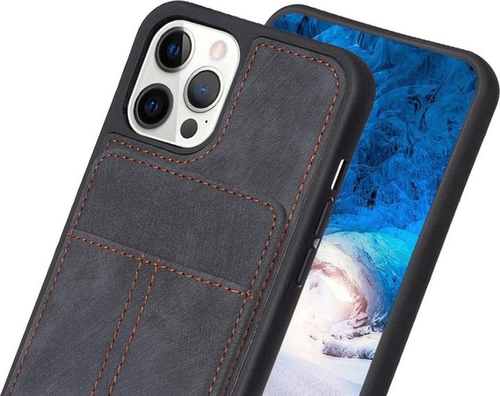 Actual product image Cover-Discount iPhone 15 Pro Max - Kickstand Case with card slots black (Apple iPhone 15 Pro Max)