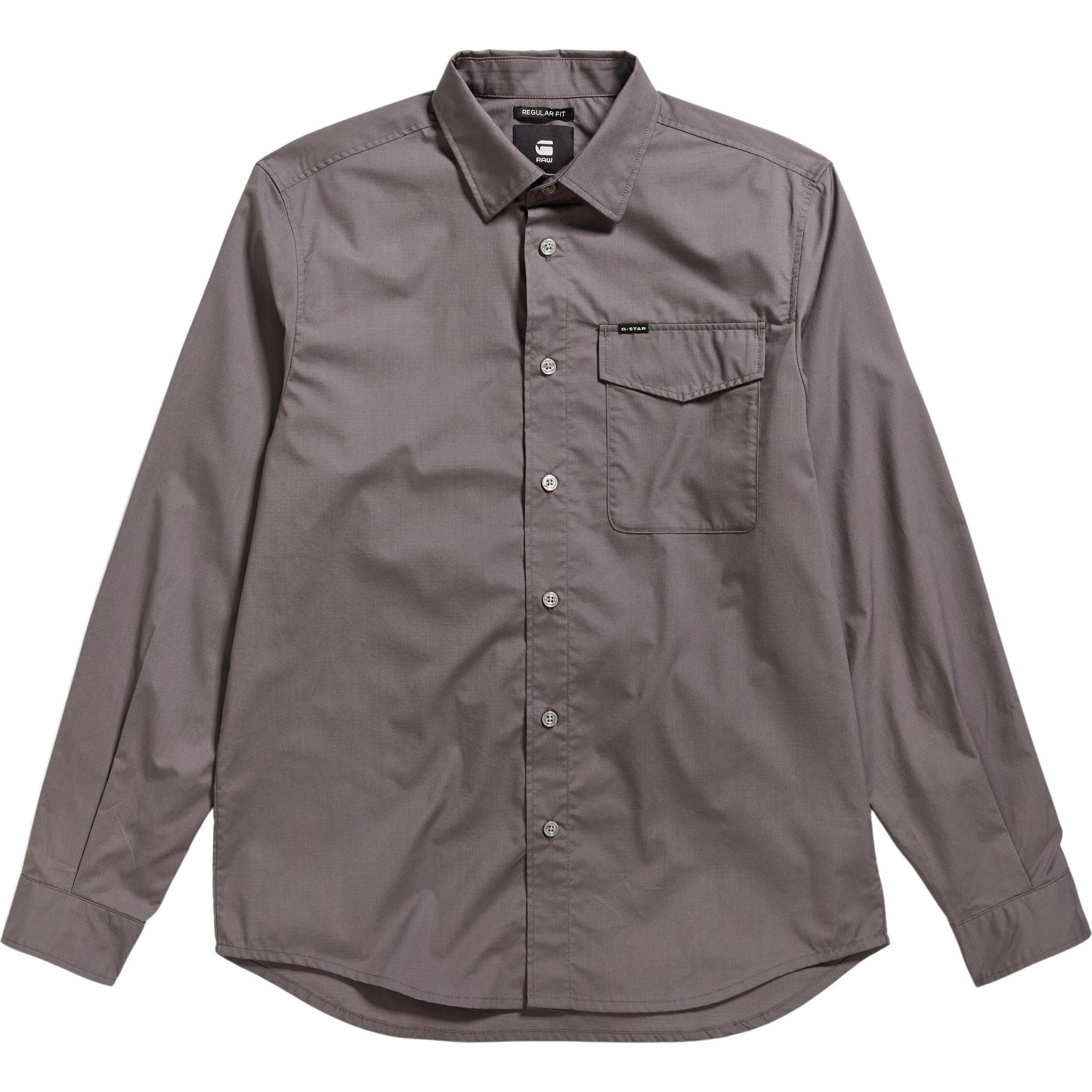G-Star, Herren, Hemd, langarmhirt g-tar rine regular, Grau, (S)