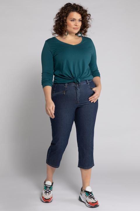 Actual product image Ulla Popken Mony Denim Stretch Capri Pants (42)