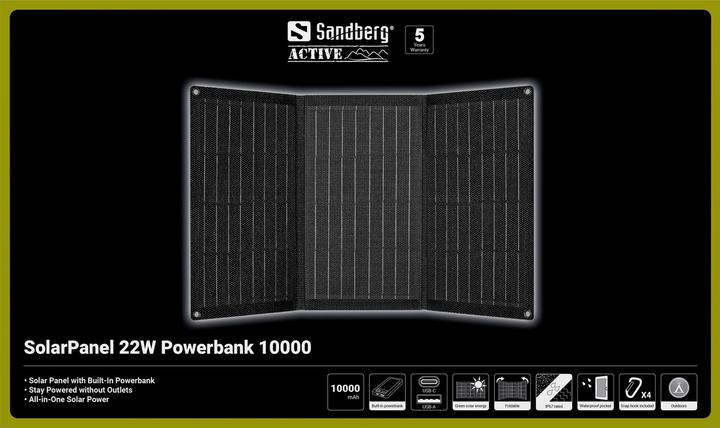 Actual product image Sandberg SolarPanel 22W Powerbank 10000 (22 W, 0.70 kg)