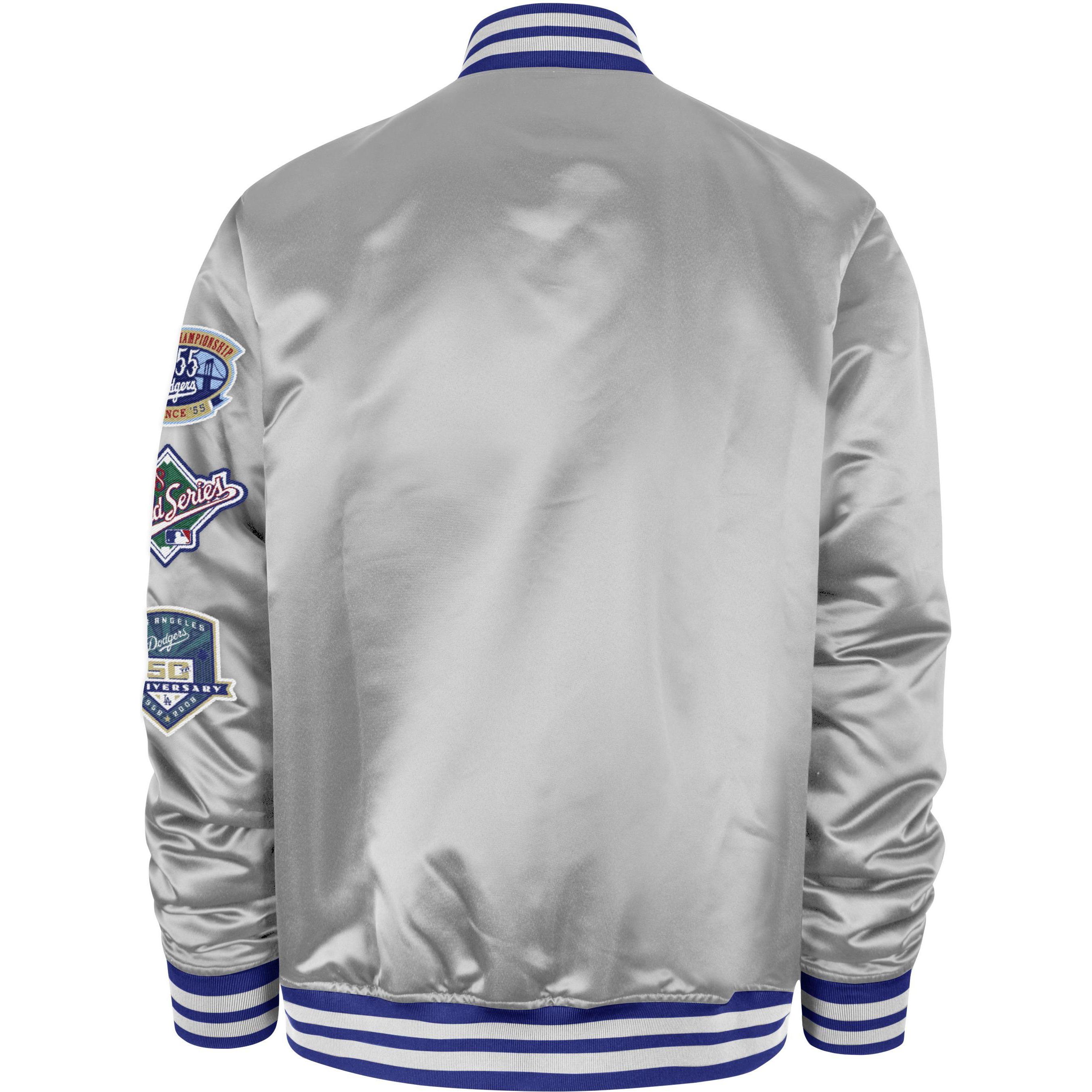Thumbnail - 47 Brand, Herren, Jacke, College Bomber Jacke PATCH Los Angeles Dodgers - M (M), Grau, M