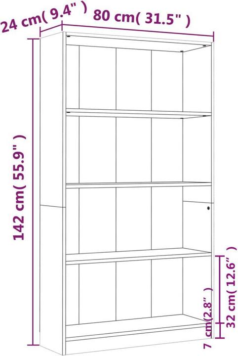 Immagine prodotto vidaXL Borghild (80 x 24 x 142 cm)
