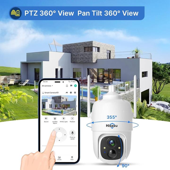 Actual product image Hiseeu 3G 4G LTE Solar Powered Outdoor Security Camera (2560 x 1440 Pixels)