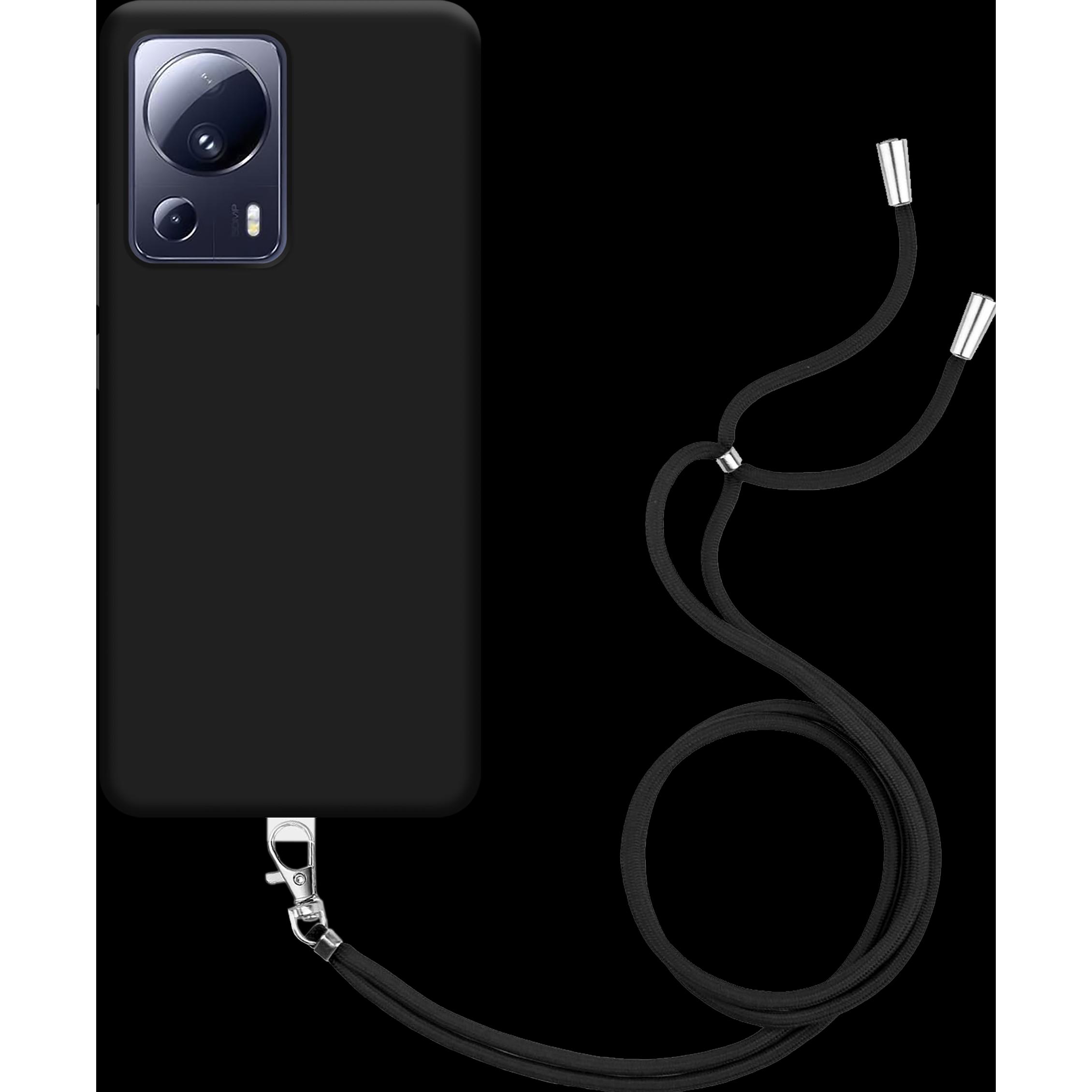 Thumbnail - Cazy Handykette Hülle Kompatibel mit Xiaomi 13 Lite - Silikon Handyhülle mit Band Necklace Hülle -, Handykette, Schwarz