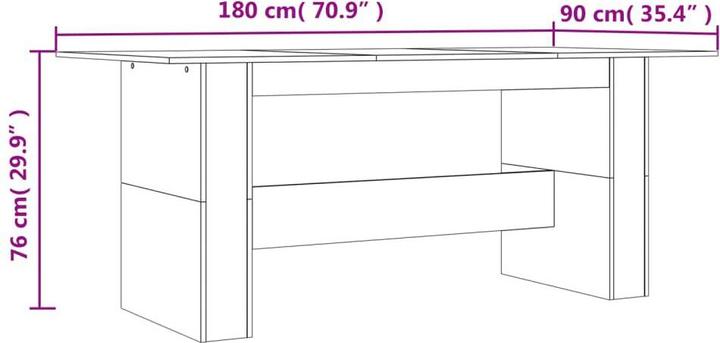 Produktbild vidaXL Esstisch (180 x 90 x 76 cm)