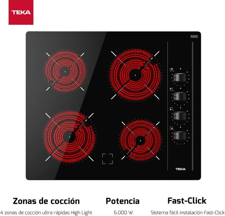 Teka TBC 64000 XFL (60 cm, Glass ceramic hob)