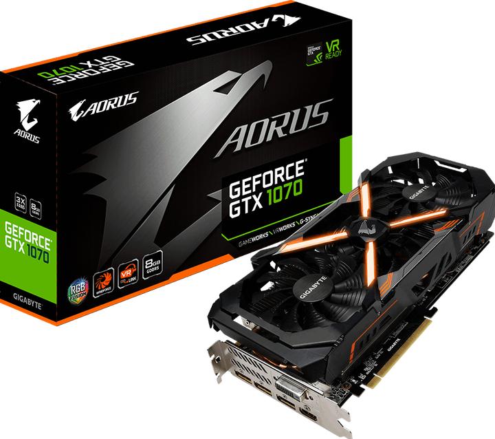 Actual product image Gigabyte GeForce GTX1070 Aorus 8GD (8 GB)