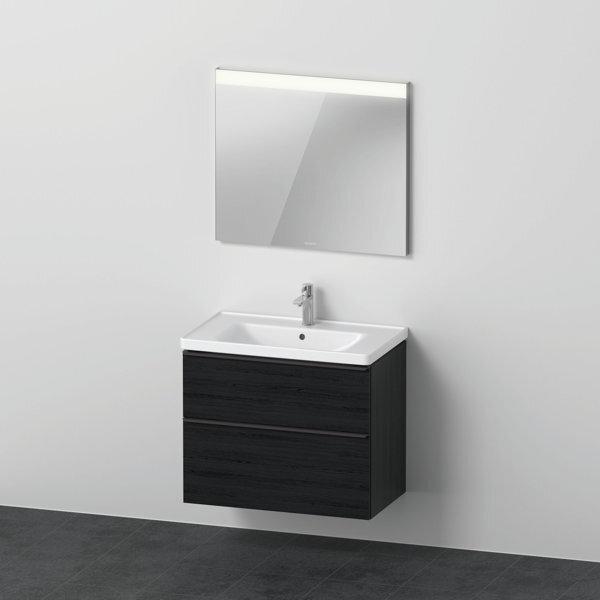 Duravit, Badmöbelset, D-Neo Möbel-Set, Möbelwaschtisch mit Waschtischunterschrank wandhängend und LED Spiegel, 800x2000