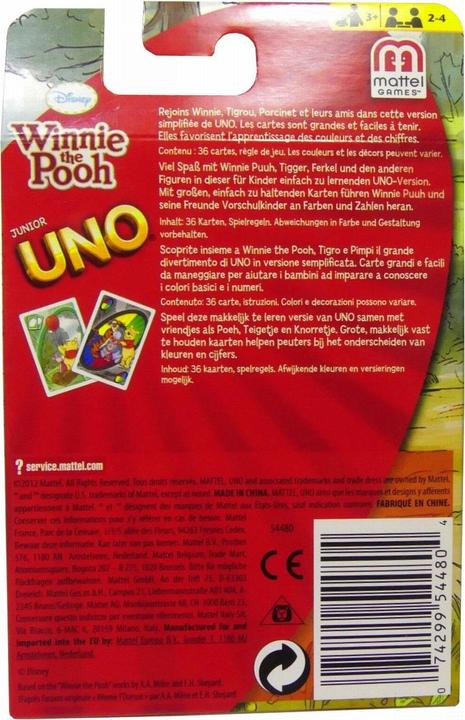 Immagine prodotto Mattel Games UNO Junior con Winnie the Pooh (Tedesco, Francese, Italiano)