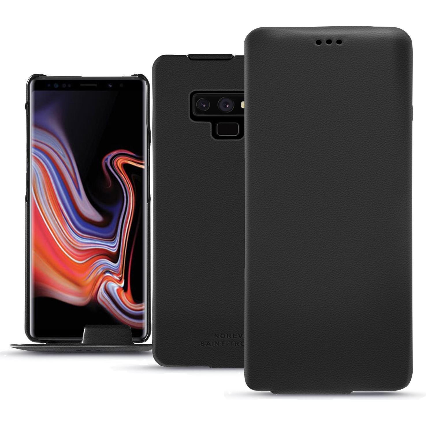 Noreve Lederschutzhülle vertikal (Samsung Galaxy Note 9), Smartphone Hülle, Schwarz