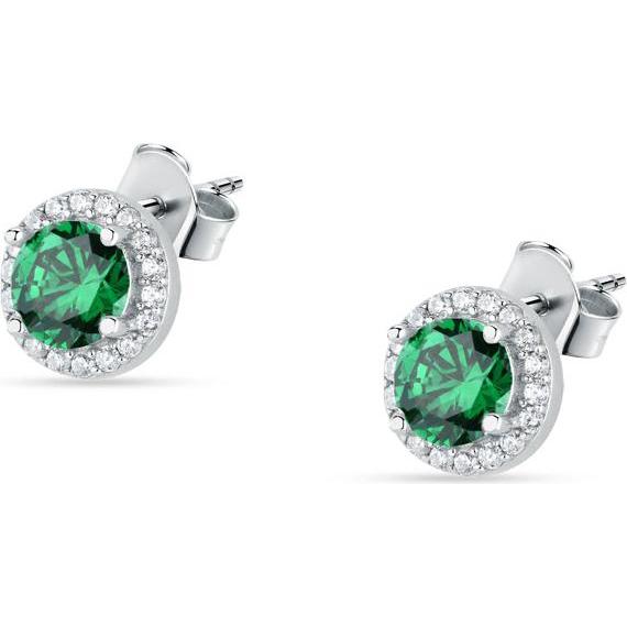La Petite Story, Ohrringe, Elegant silver earrings with green zircons Silver LPS01AWV03, (925er Silber)