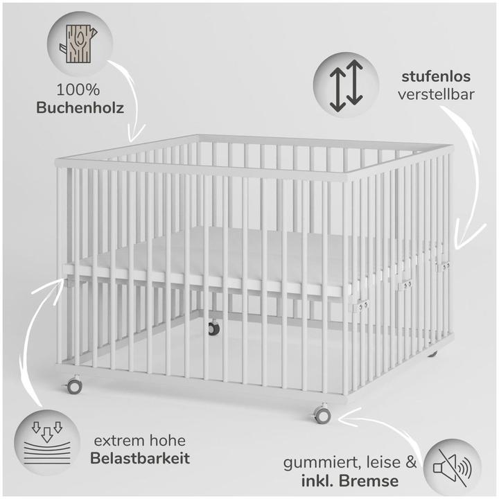 Image du produit Sämann Parc Premium avec barreaux amovibles (100 cm, Hêtre)
