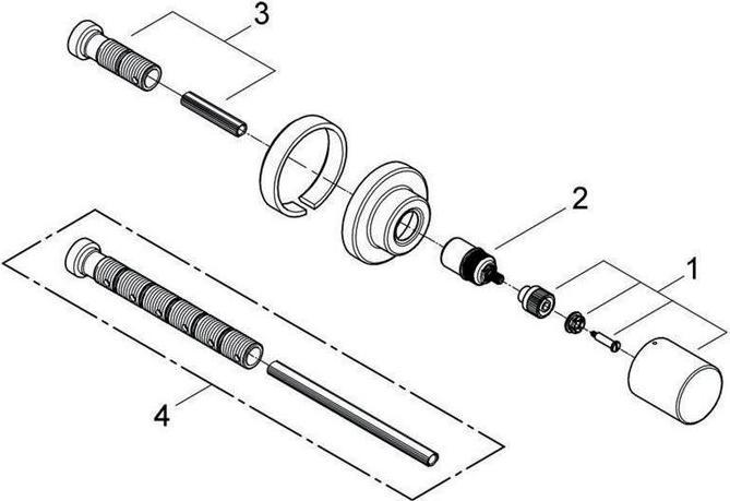 Actual product image Grohe UP valve top unit GROHTHERM 3000 C shut-off handle chrome