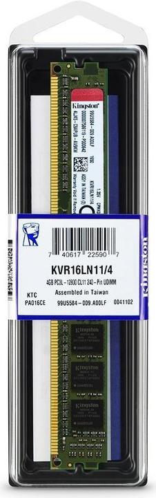 Actual product image Kingston ValueRAM (1 x 4GB, 1600 MHz, DDR3L-RAM, DIMM)