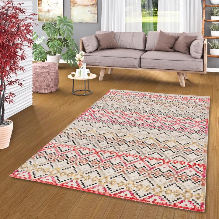 Produktbild Pergamon Kurzflor Designer Teppich Modern Vintage Orient Muster (80 x 150 cm)