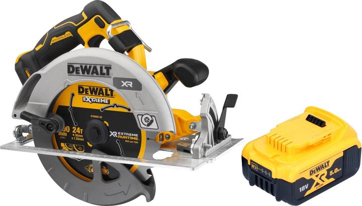Produktbild DeWalt DCS 573 N Akku Handkreissäge 18 V 190 x 30 mm Brushless + 1x Akku 5,0 Ah - ohne Ladegerät