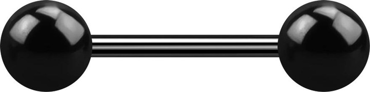 Produktbild Star Piercing Micro Barbell schwarz mit zwei Kugeln (ohne Messing, Chirurgenstahl 316L)