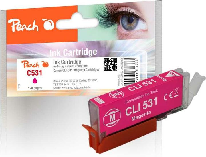 Produktbild Peach Canon Patrone CLI-531, 6121B002 magenta kompatibel
