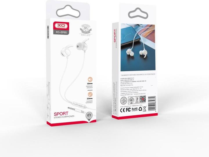 Actual product image xO wired earphones EP65 jack 3,5 mm white (Cable)