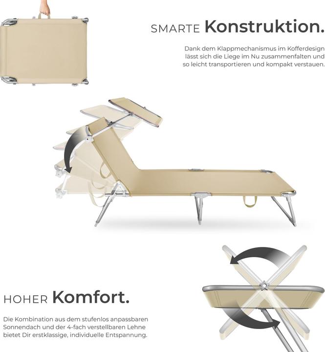 Produktbild tectake Gartenliege (190 cm)