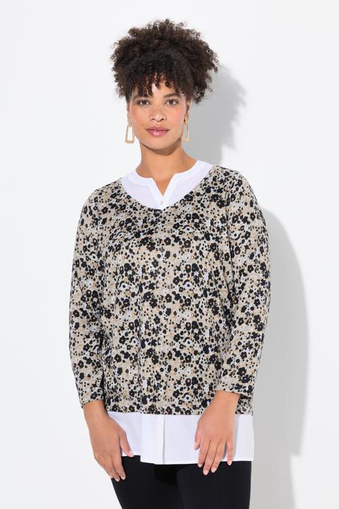 Immagine prodotto Miamoda 2-in-1-Pullover, A-Linie, floraler Feinstrick, Bluseneinsatz (56)