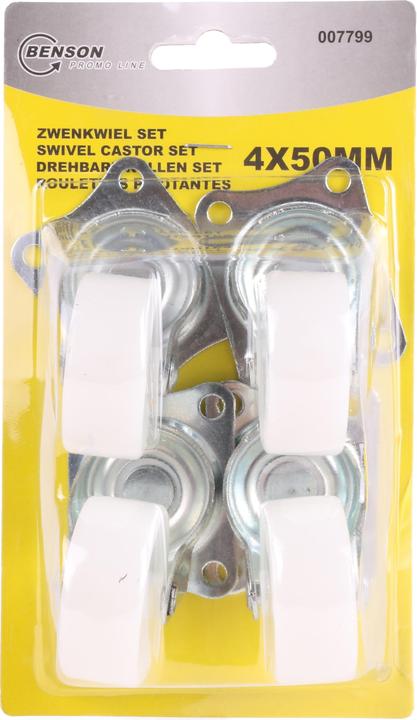 Image du produit Benson Jeu de roulettes pivotantes 50 mm blanc 4 pièces