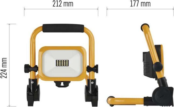 Actual product image Emos Portable Rechargeable LED Floodlight ACCO 10W cool white (17.70 cm, 1000 lm)