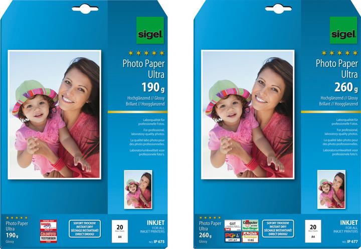 Produktbild Sigel Inkjet Ultra (260 g/m², A4, 20 Stk.)