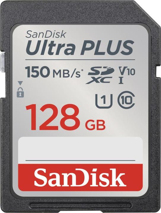 Image du produit SANDISK SDXC Ultra PLUS 128GB Class10/V10/UHS-I/150MB/s Carte SDXC 128 Go Class 10 (128 Go, SDXC, U1, UHS-I)