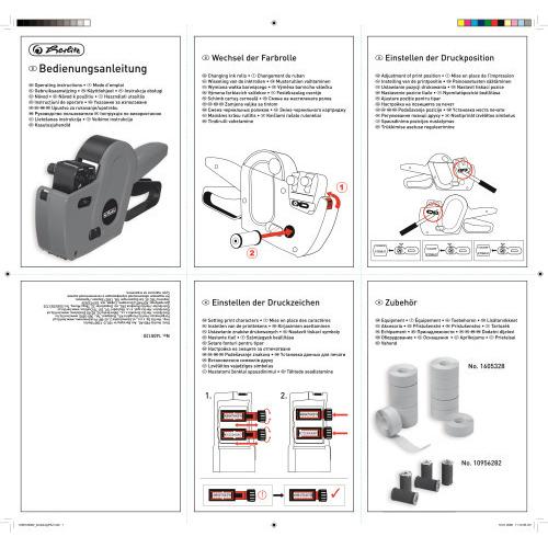 Thumbnail - Herlitz Preisauszeichner, 2-zeilig, 10-8-stellig aus Kunststoff, mit Permanentdruckrolle, Farbe: schwarz-rot, Beschriftu...