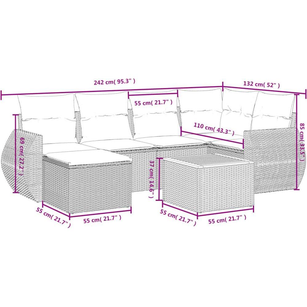 Thumbnail - VidaXL, Gartenlounge, 10-tlg. Garten-Lounge-Set mit Kissen