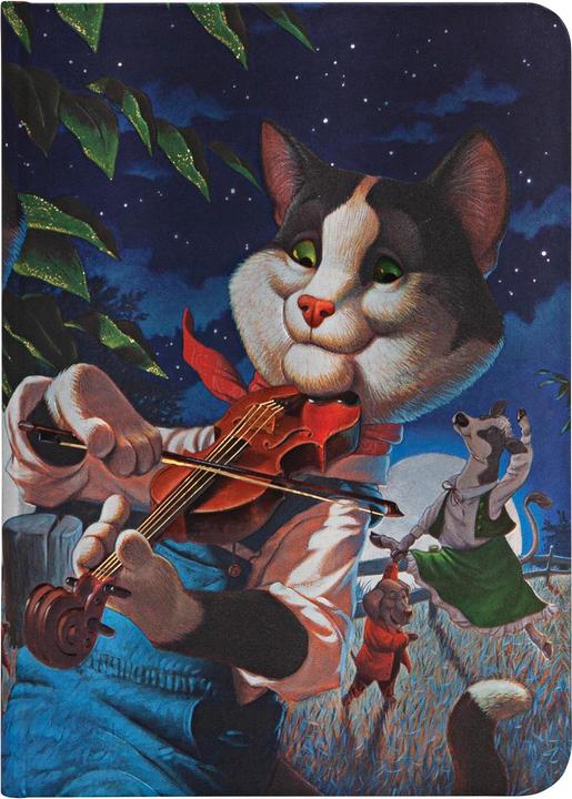 Image du produit Paperblanks Joyeux personnages Le chat et son violonMidiLIN (À rayures, Couverture rigide)