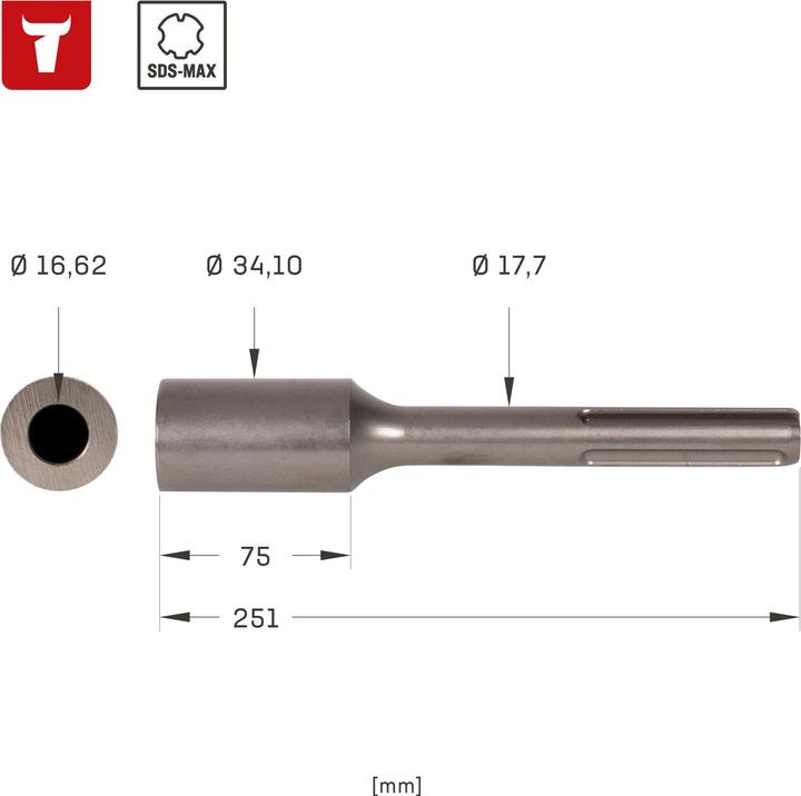 Immagine prodotto Stier Inserto per picchetti 16,5 mm SDS-max (16.50 mm)