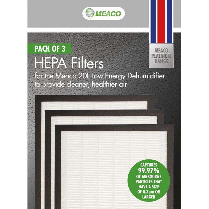 Actual product image Meaco HEPA filter 3-pack of 20L Low Energy (3 x)