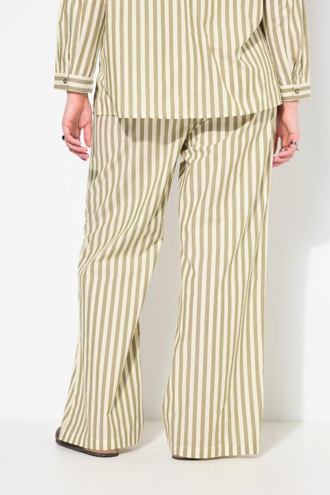 Image du produit Studio Untold Pantalon rayé, coupe Wide Legs et taille élastique (46)