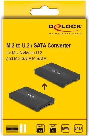 Actual product image Delock converter M.2 Key M NVMe SSD to U.2 or M.2 Key B SATA SSD to SATA - who